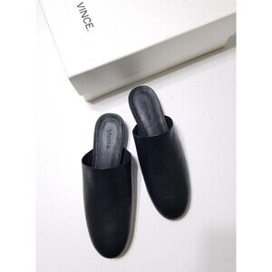NIB Vince Oren Leathe Slip-On Flat Mule Slide in Black Size 6, 6.5 $250